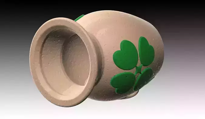 Aquarium-ornaments Octopus-pot -Four leaf clover- Free 3D print model