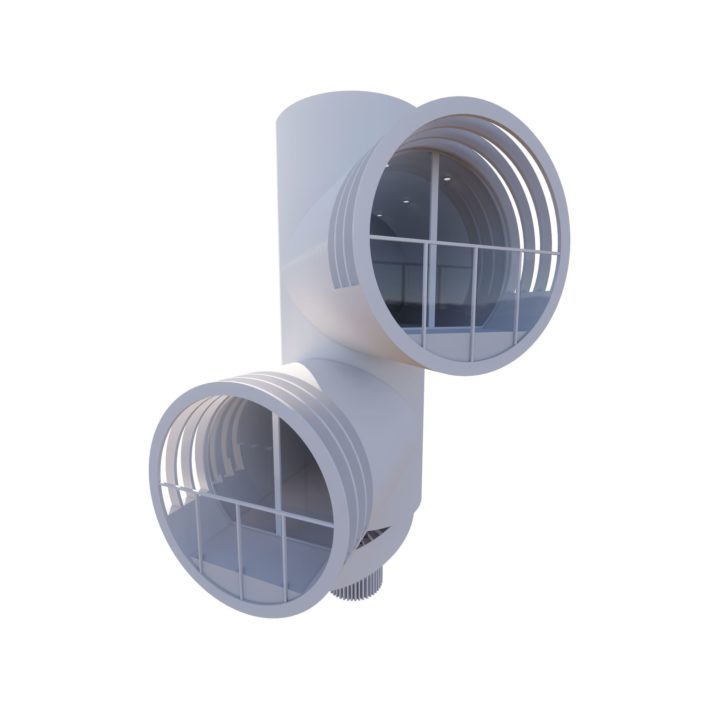 Modern Tree House 2 Low-poly 3D model_5