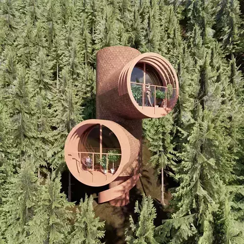 Modern Tree House 2 Low-poly 3D model