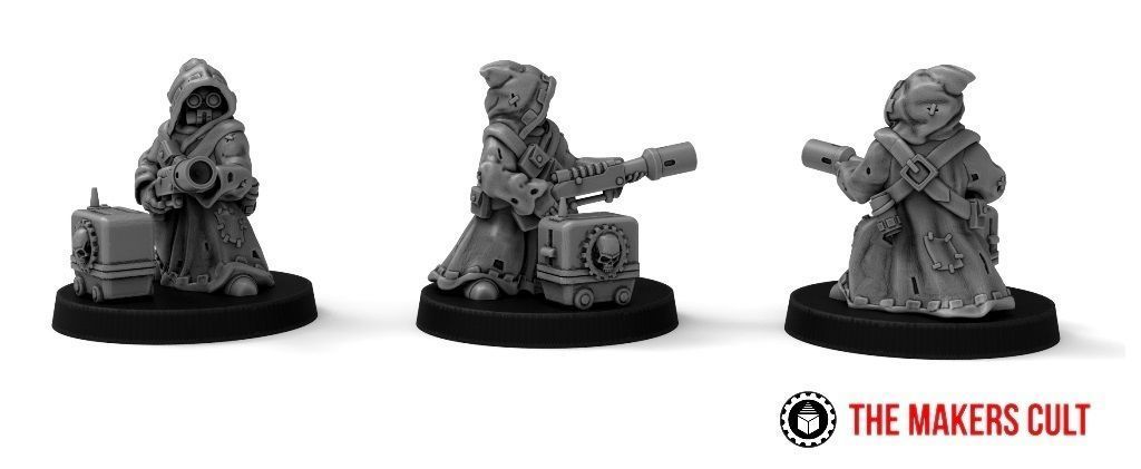 Dark Techno Lil Cultist and his companion 3D print model_1