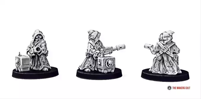 Dark Techno Lil Cultist and his companion 3D print model