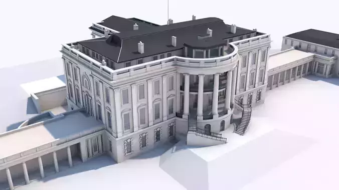 The White House Complex Washington Landmark 3D model