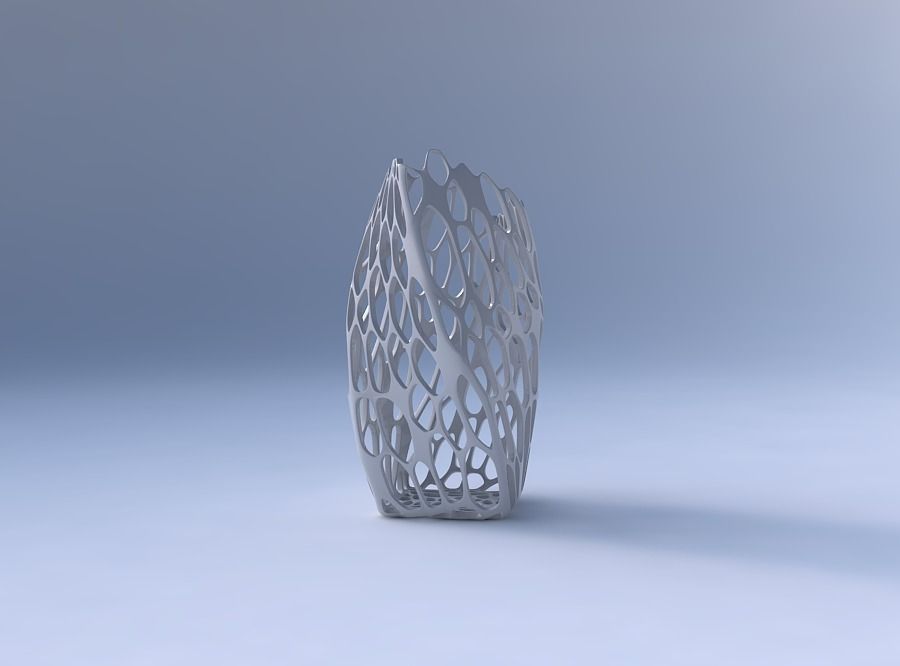 Vase twisted arc quadratic with cracked organic lattice 3D print model_4
