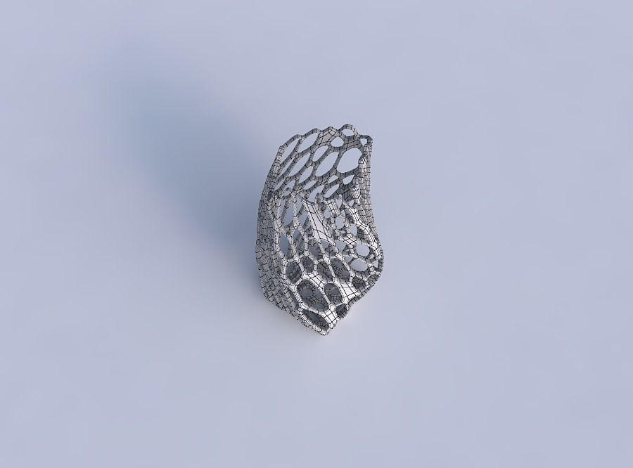Vase twisted arc quadratic with cracked organic lattice 3D print model_6