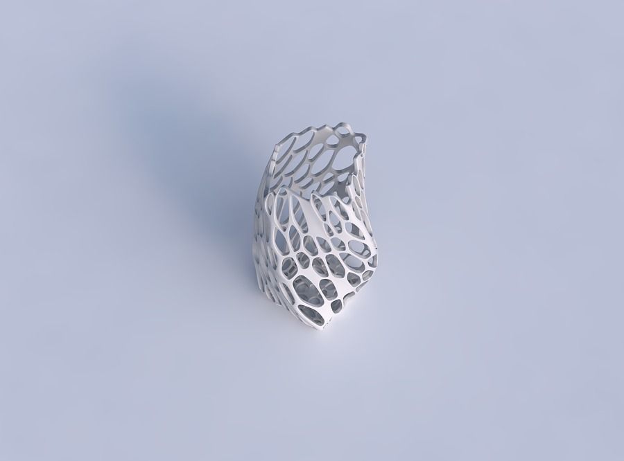 Vase twisted arc quadratic with cracked organic lattice 3D print model_1
