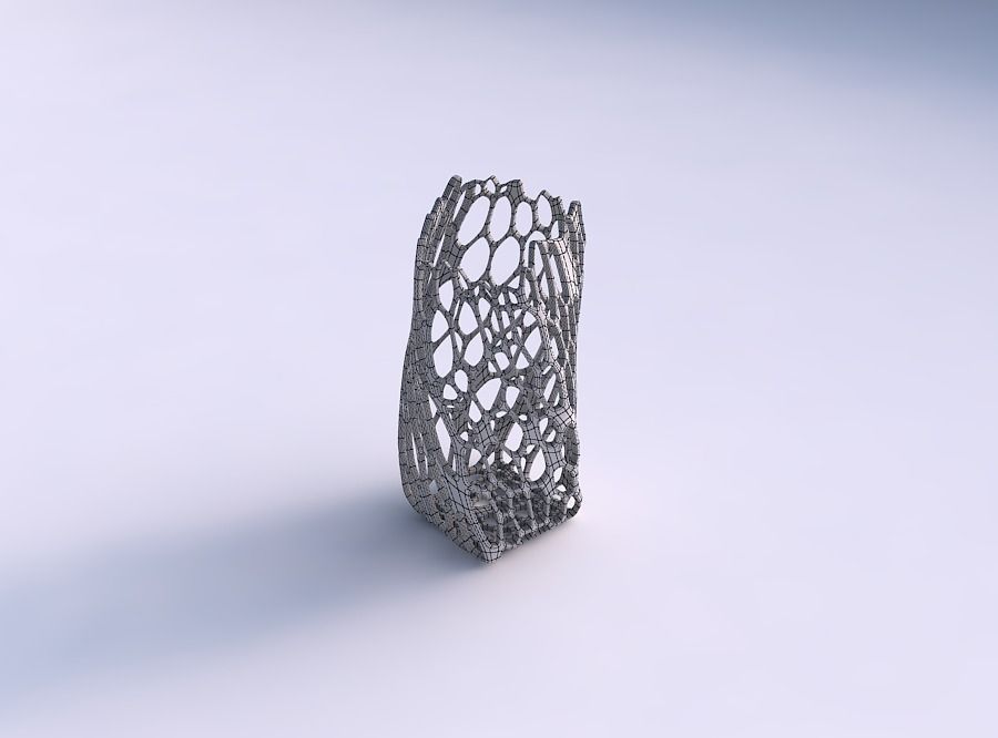 Vase twisted arc quadratic with cracked organic lattice 3D print model_5