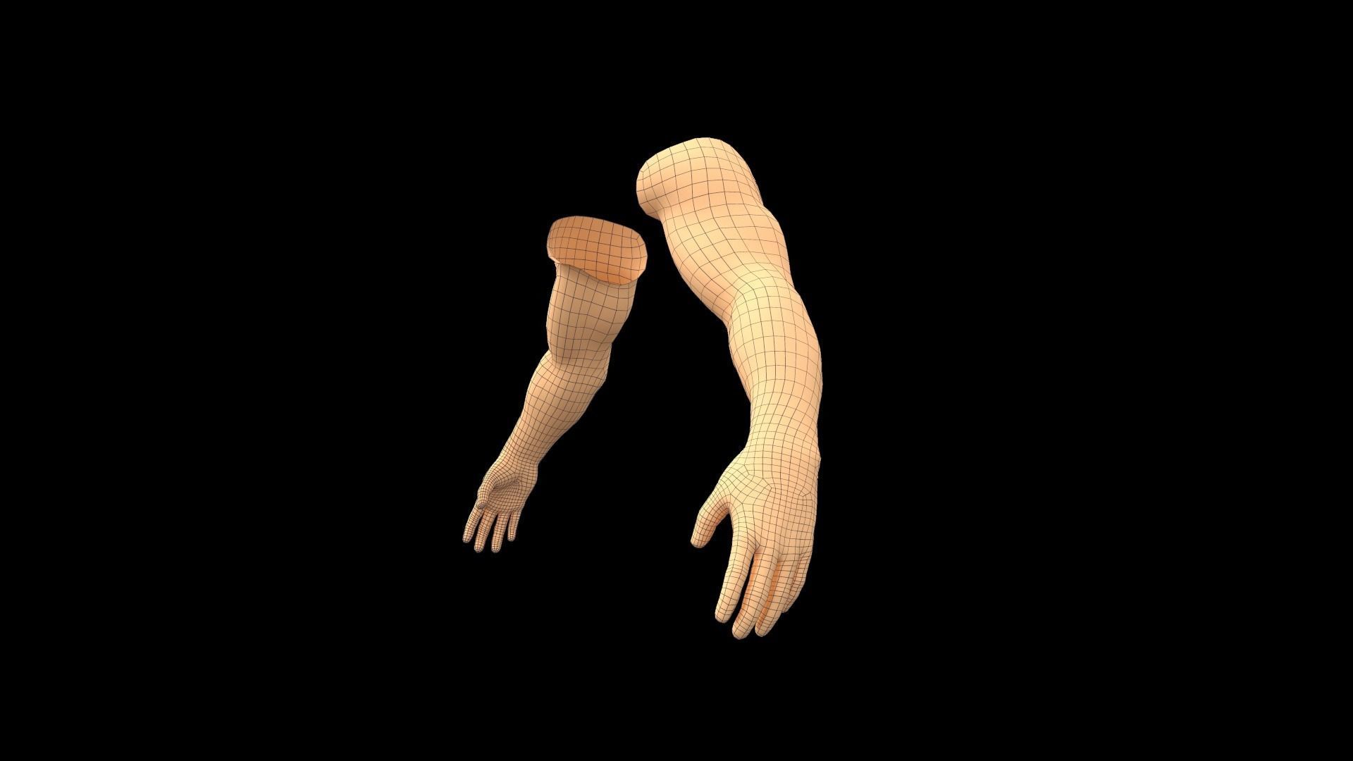 First person shooter hands with different set of animations  Low-poly 3D model_3