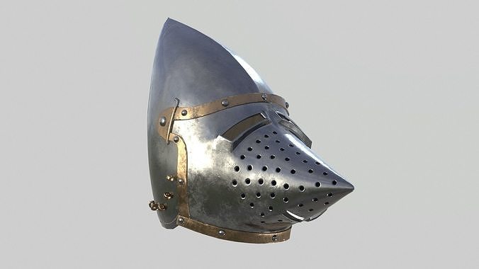 Medieval Bascinet Helmet Low-poly 3D model
