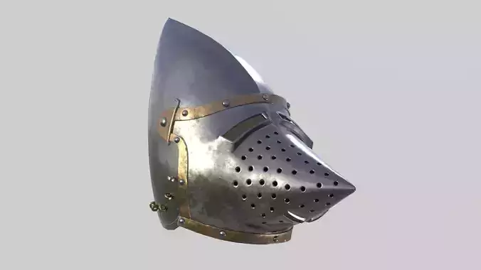 Medieval Bascinet Helmet Low-poly 3D model