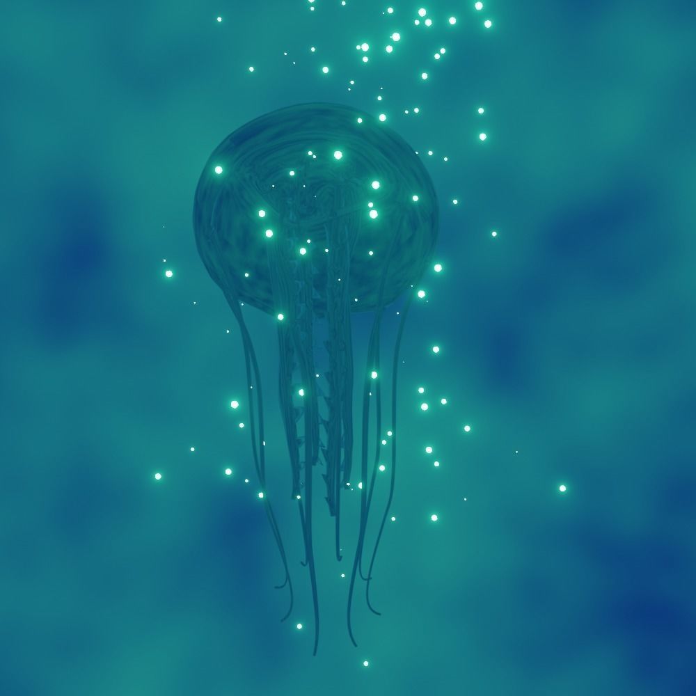 jellyfish hd wallpaper Low-poly 3D model_5