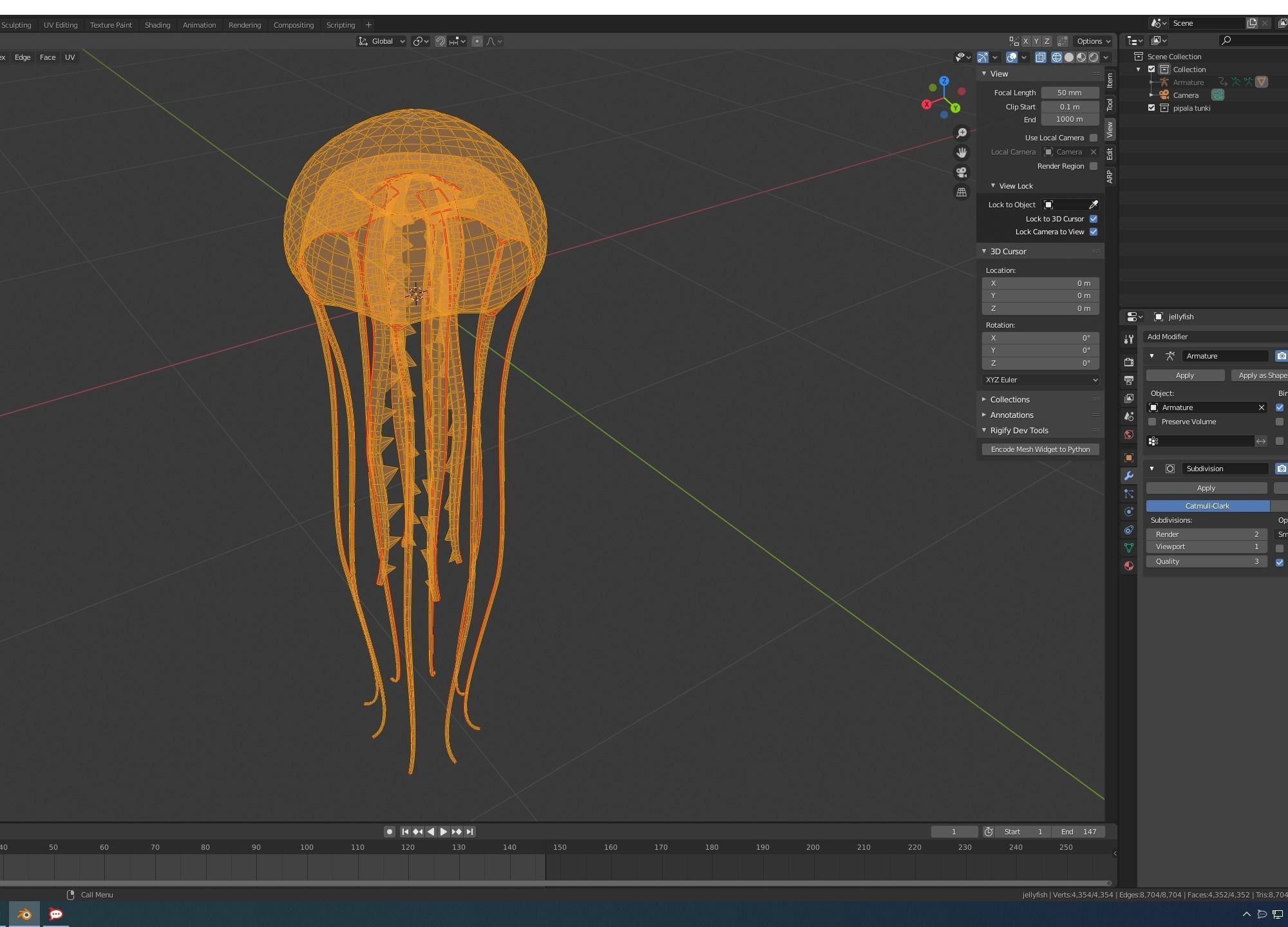 jellyfish hd wallpaper Low-poly 3D model_13