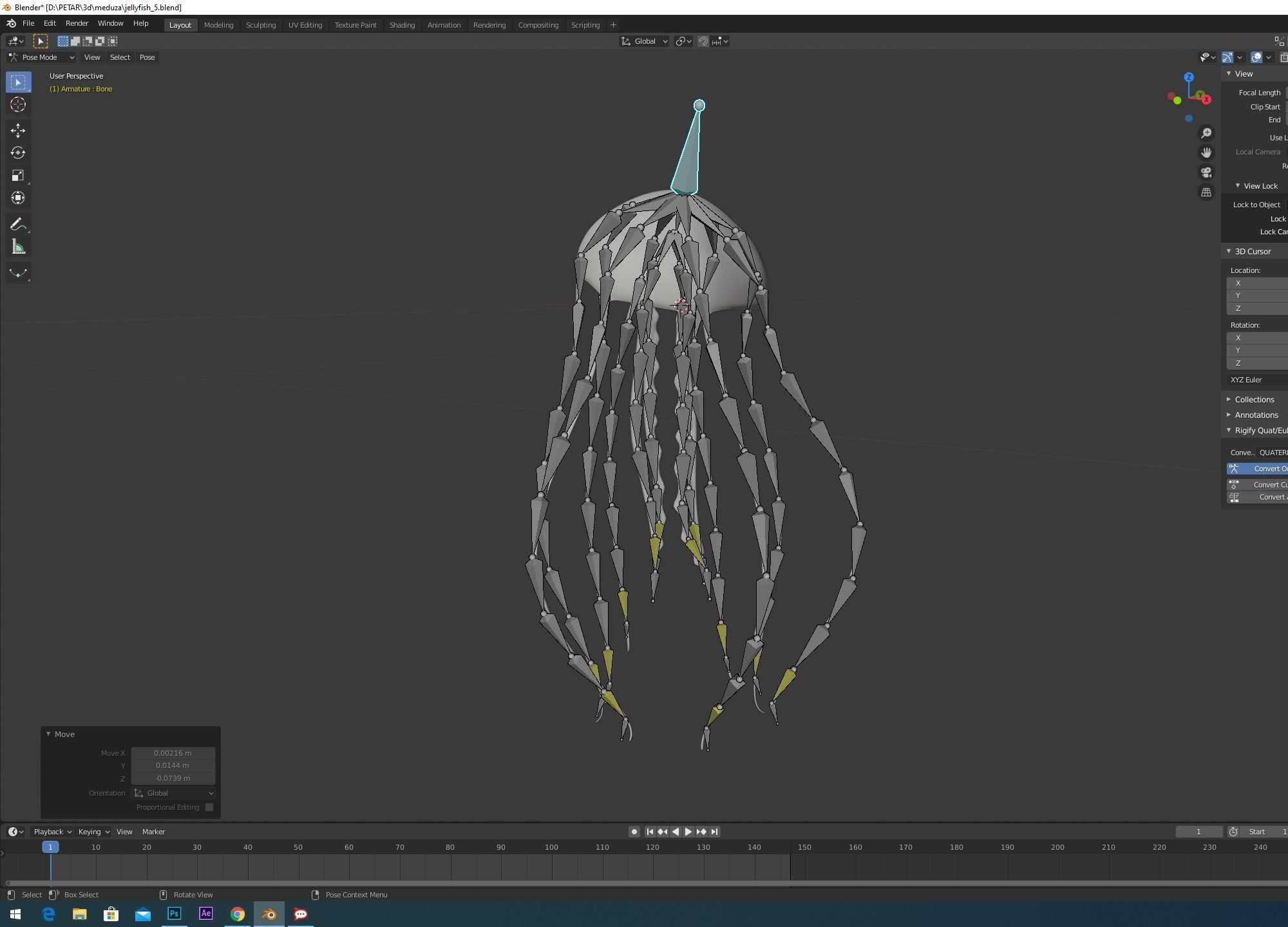 jellyfish hd wallpaper Low-poly 3D model_11