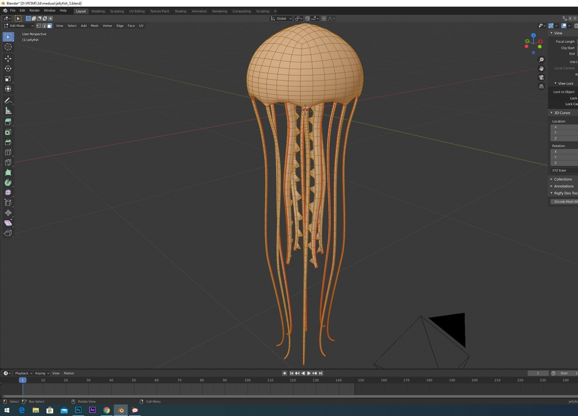 jellyfish hd wallpaper Low-poly 3D model_12