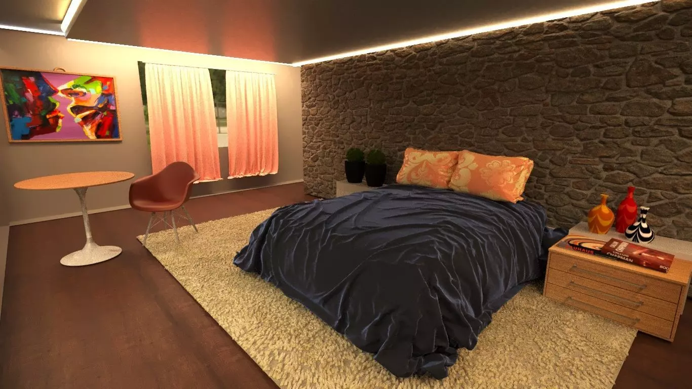 Modern Bedroom 3D model_0