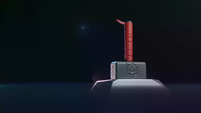 Stylized Thor Hammer Low-poly 3D model