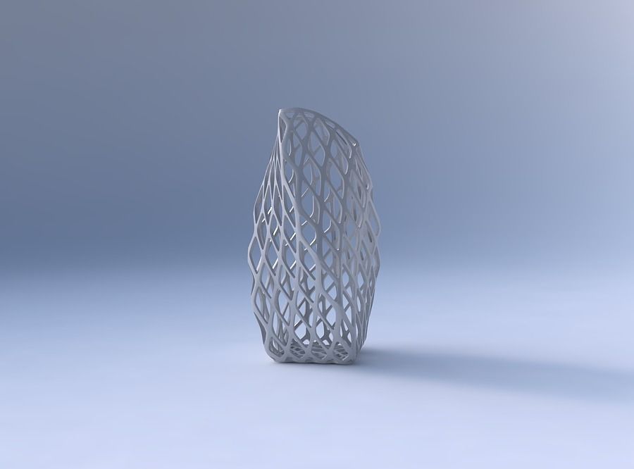 Vase twisted arc quadratic with diagonal grid lattice 3D print model_4