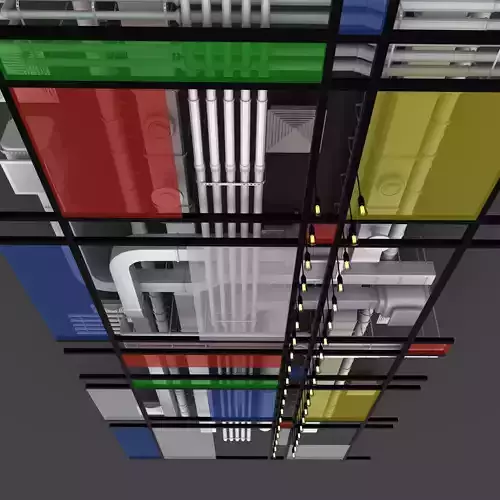 Pipes industrial ceiling 3D model