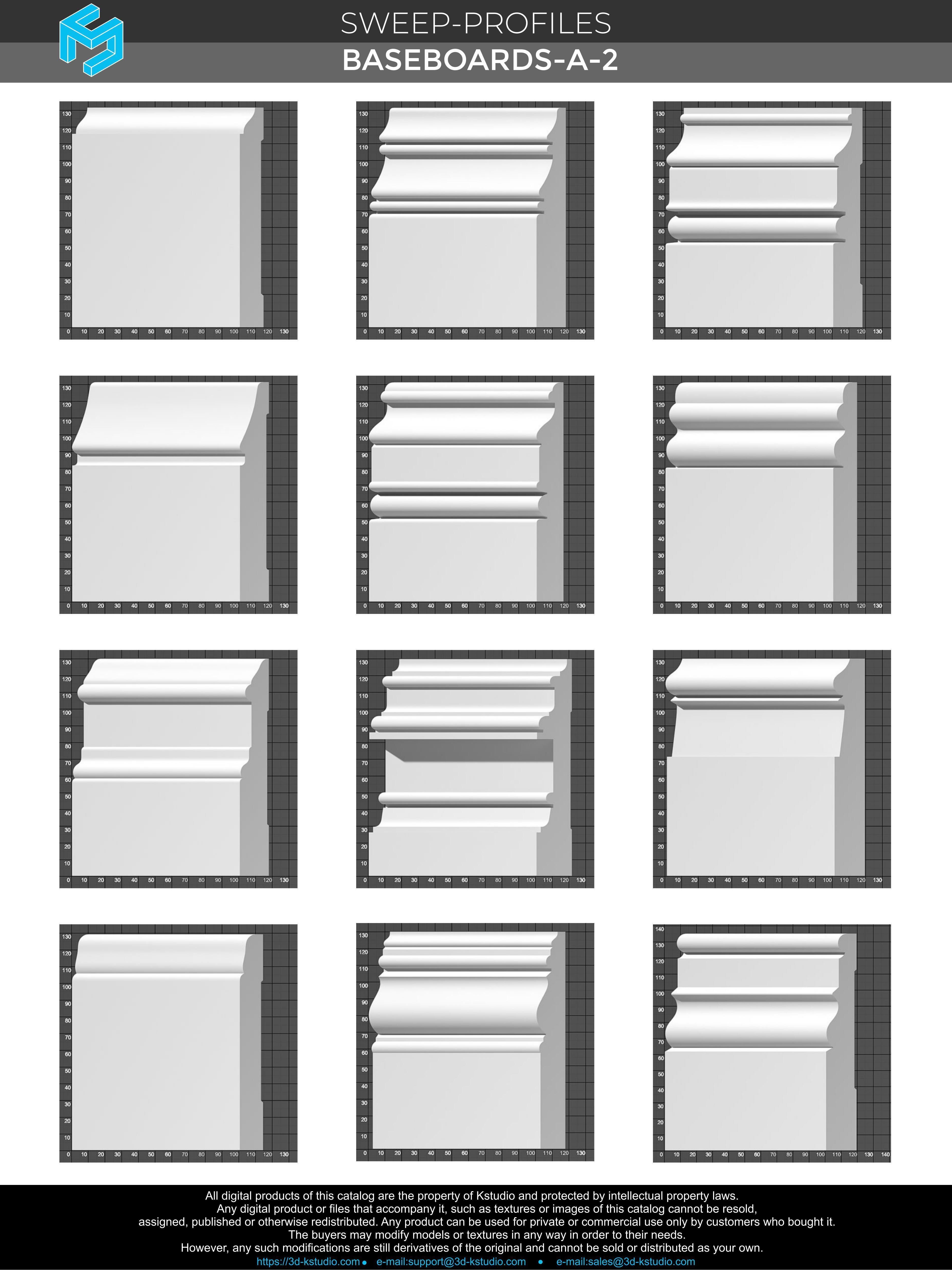 Architectural moldings - Baseboards-A 2 3D model_2