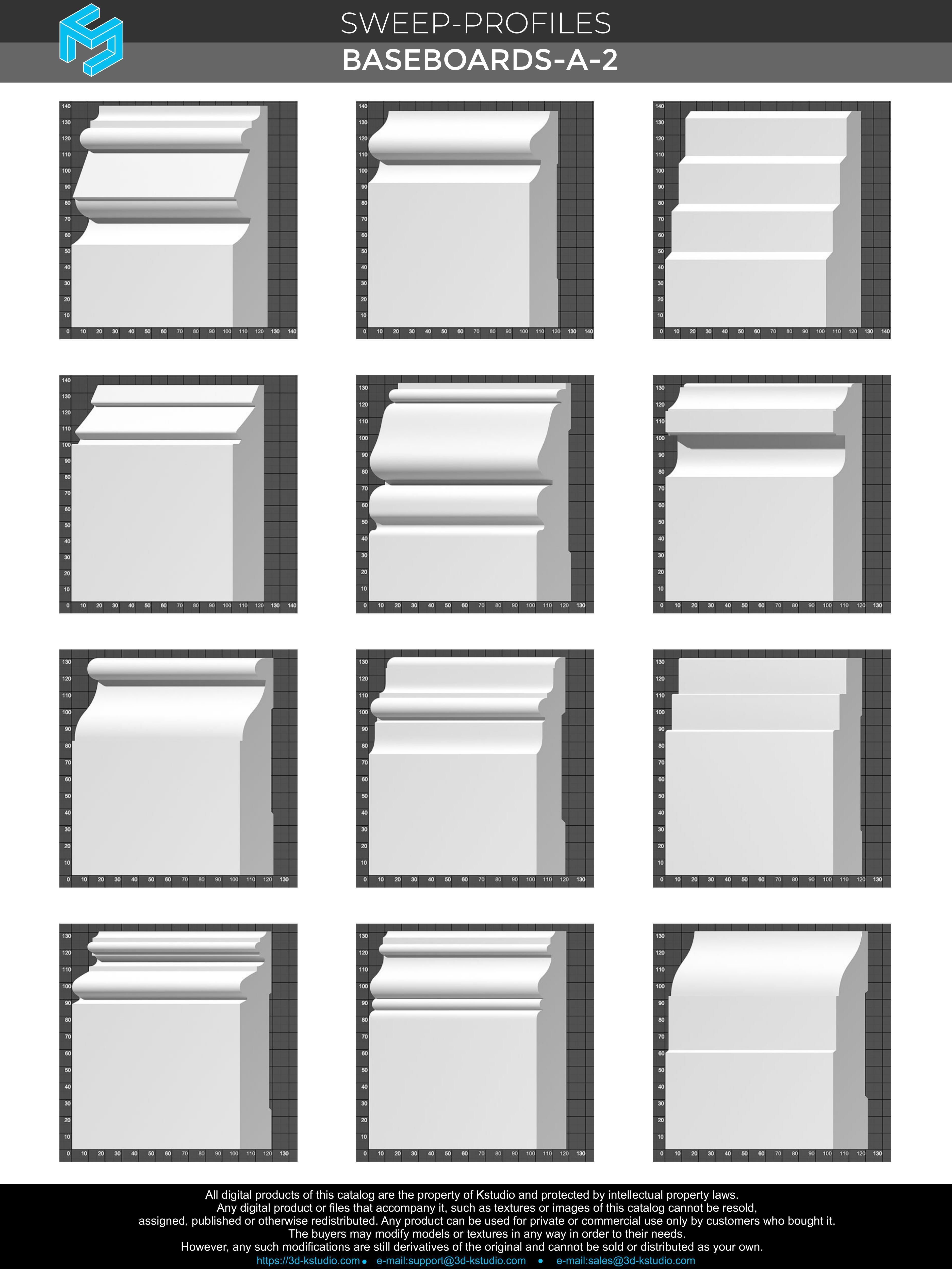 Architectural moldings - Baseboards-A 2 3D model_3