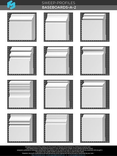 Architectural moldings - Baseboards-A 2 3D model