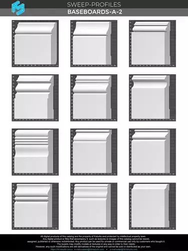 Architectural moldings - Baseboards-A 2 3D model