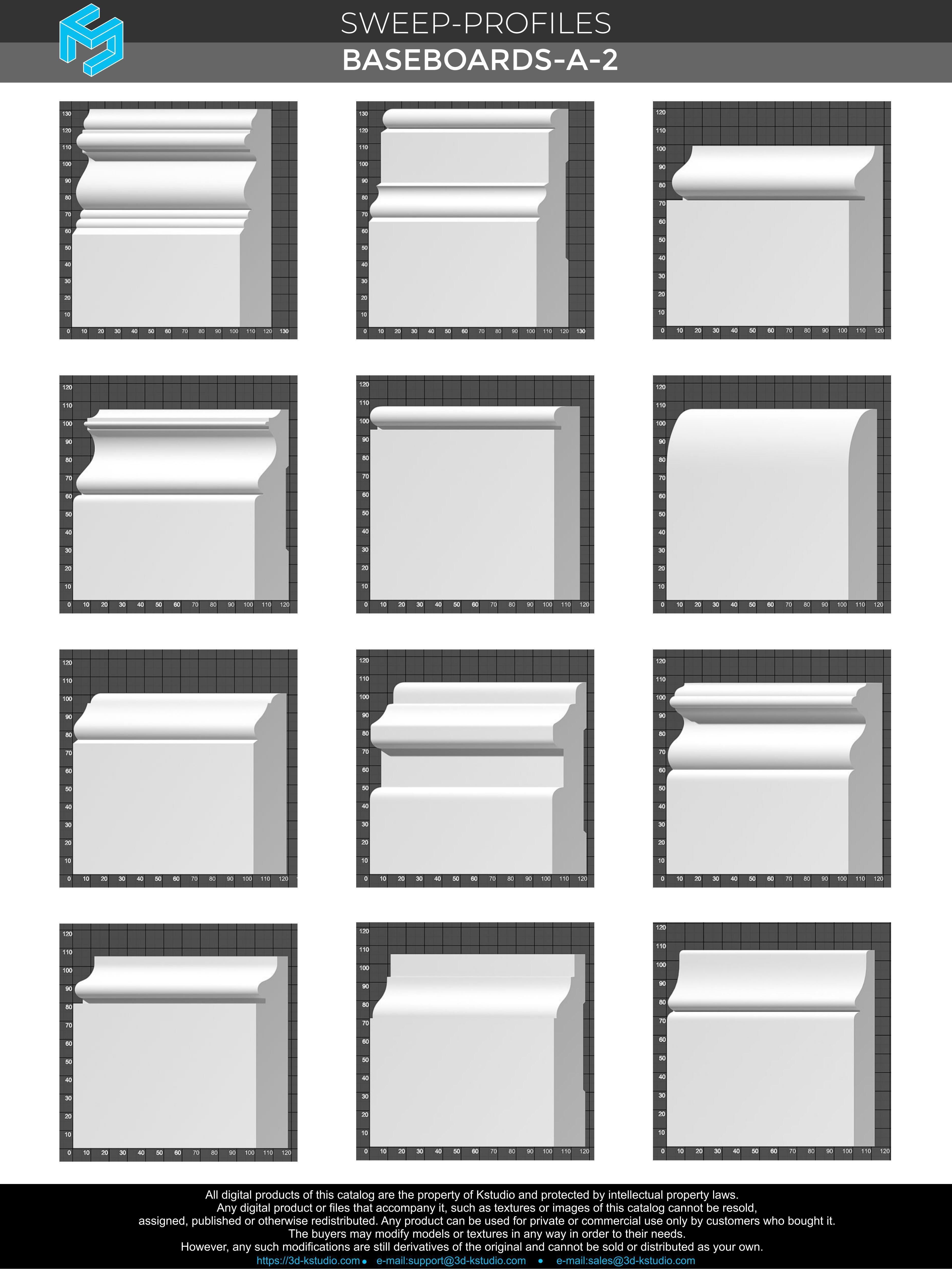 Architectural moldings - Baseboards-A 2 3D model_4