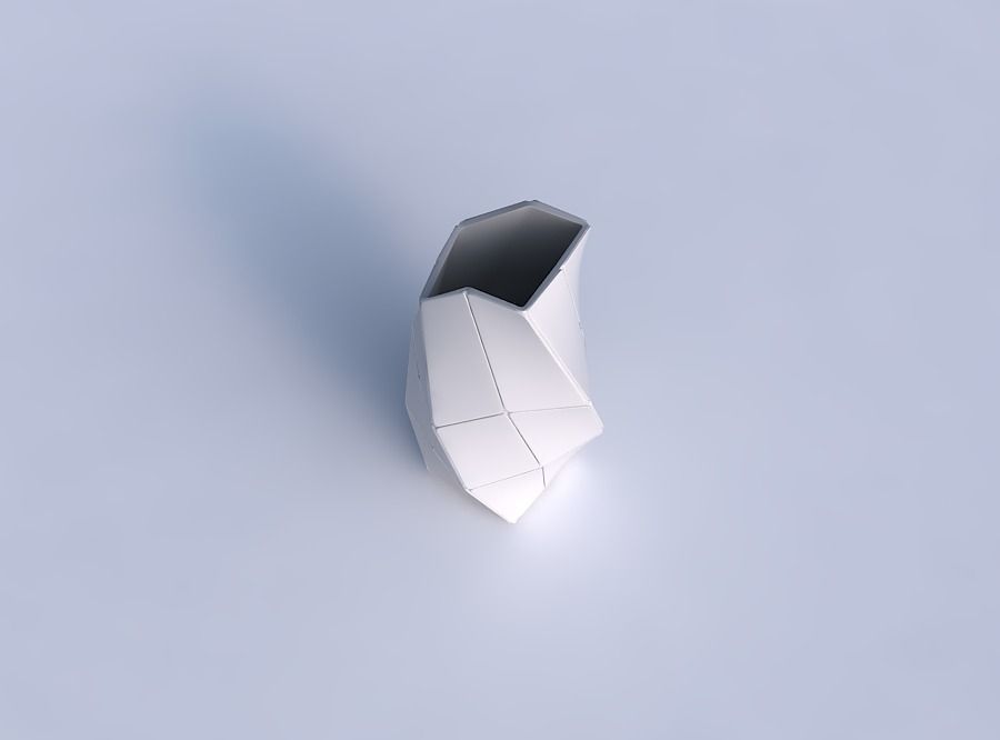 Vase twisted arc quadratic with huge plates 3D print model_1