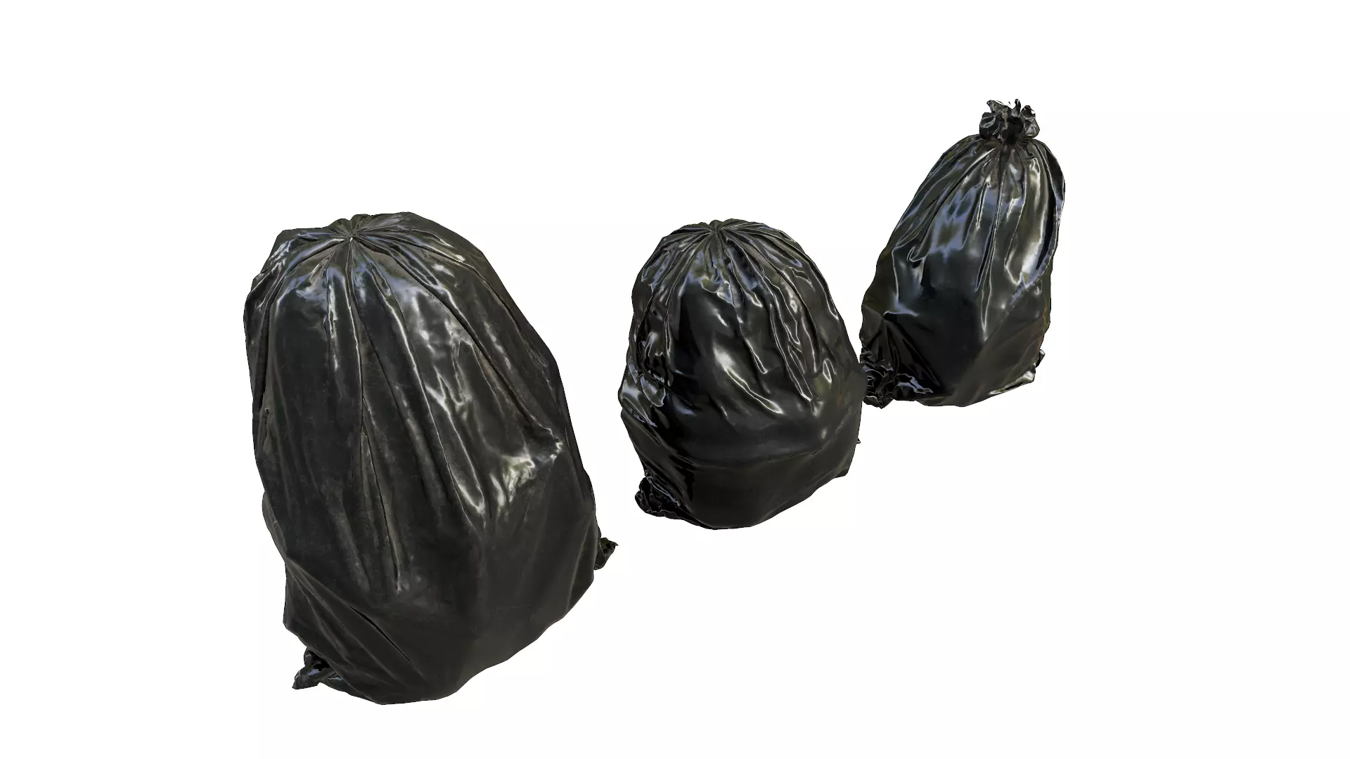 Garbage bag Low-poly 3D model_0