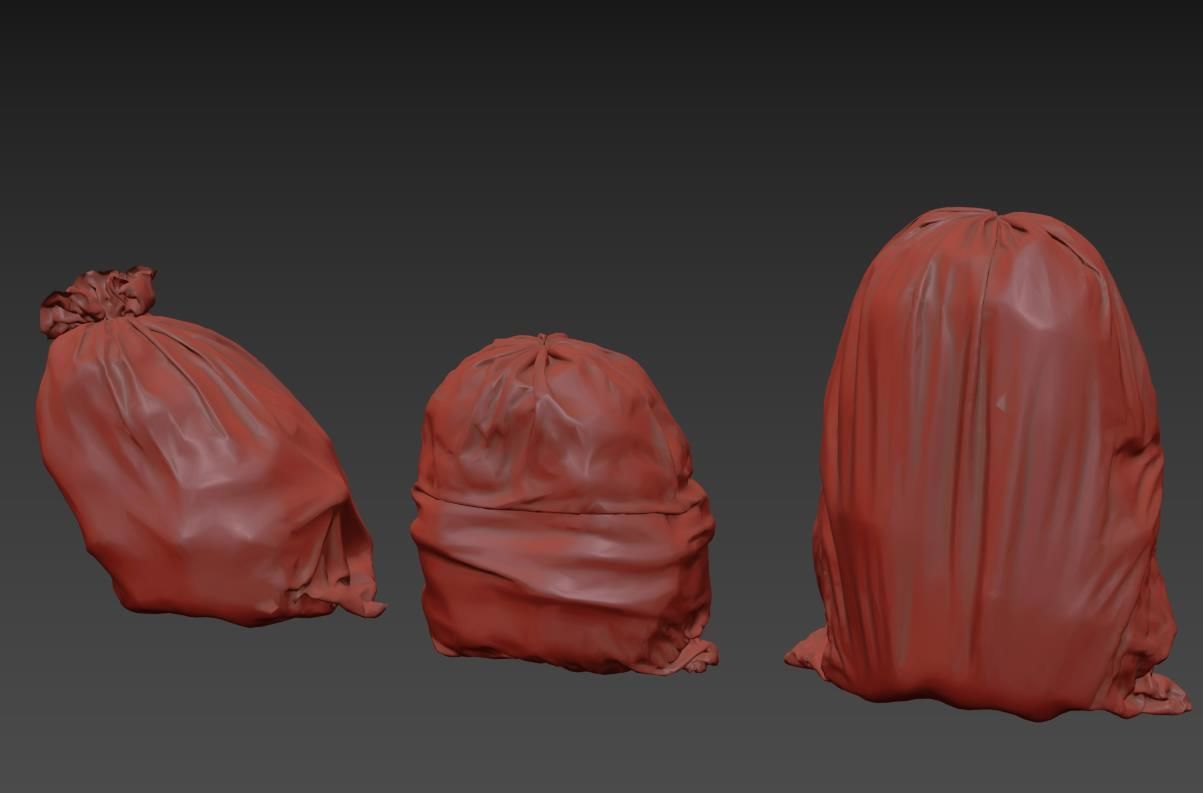 Garbage bag Low-poly 3D model_8