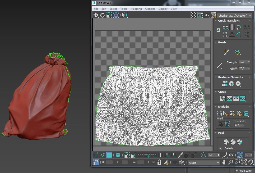 Garbage bag Low-poly 3D model_11