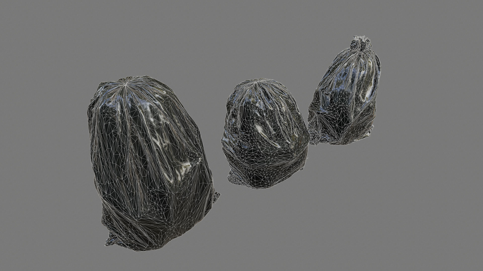 Garbage bag Low-poly 3D model_5