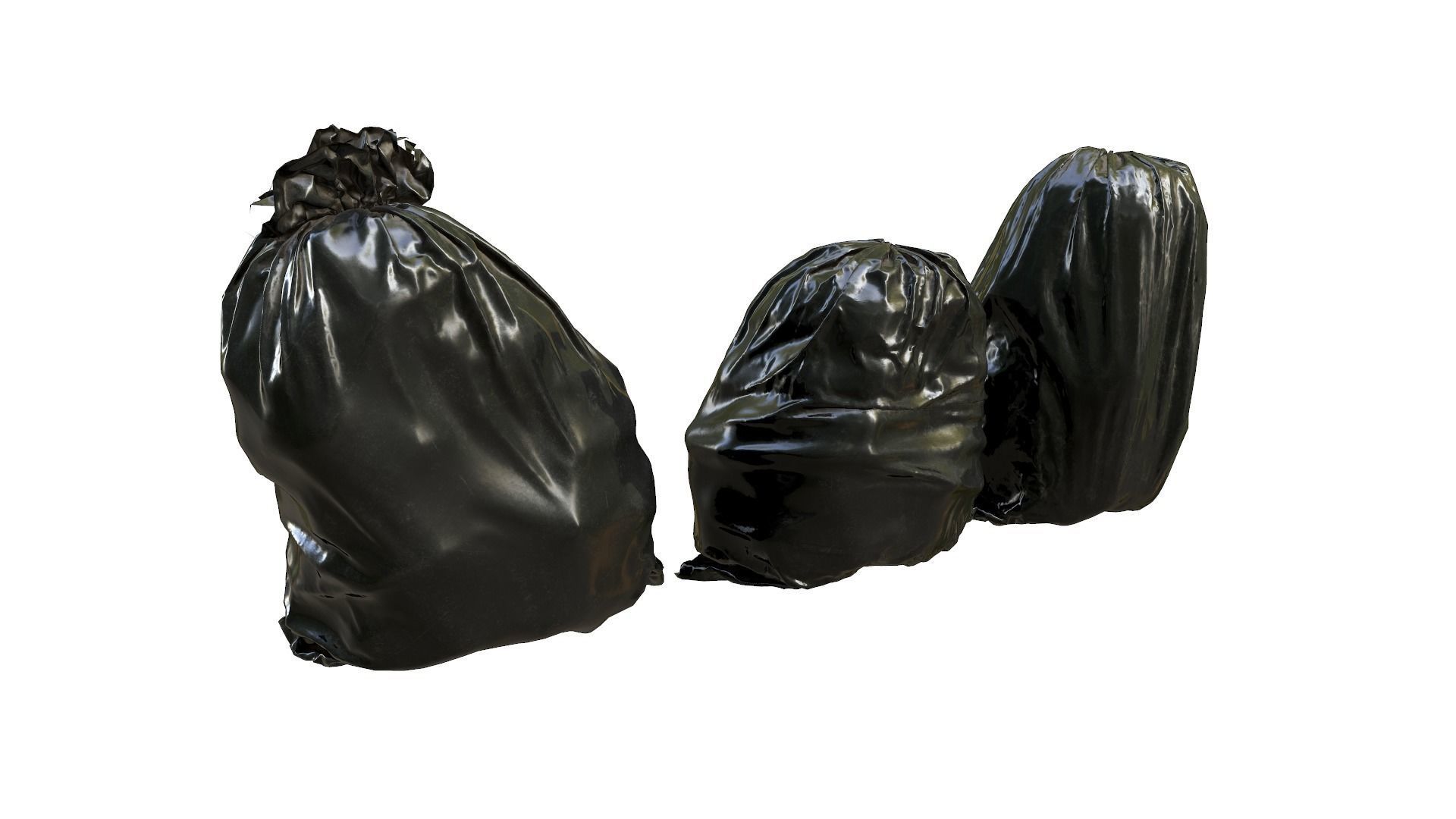 Garbage bag Low-poly 3D model_3