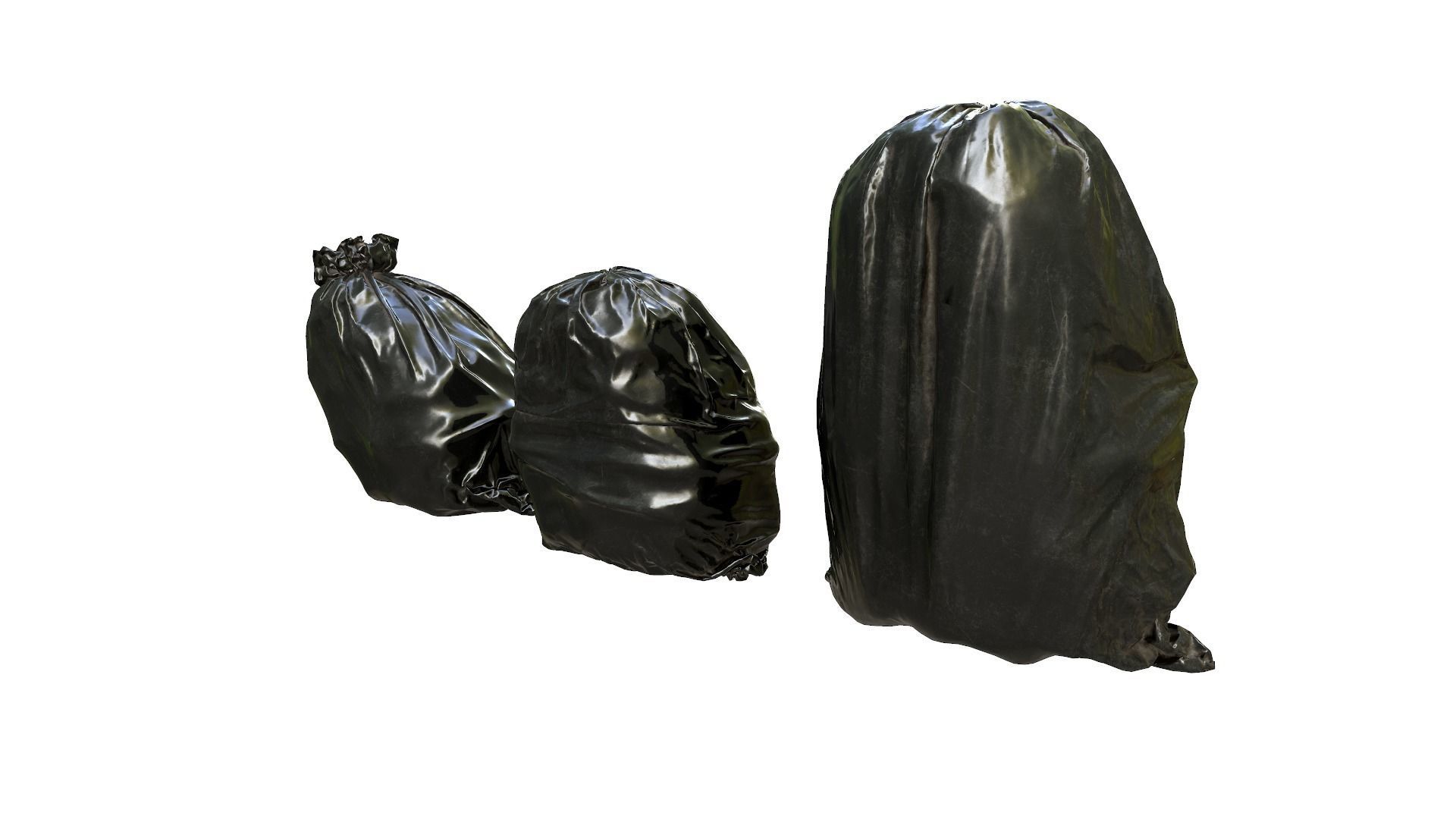 Garbage bag Low-poly 3D model_4
