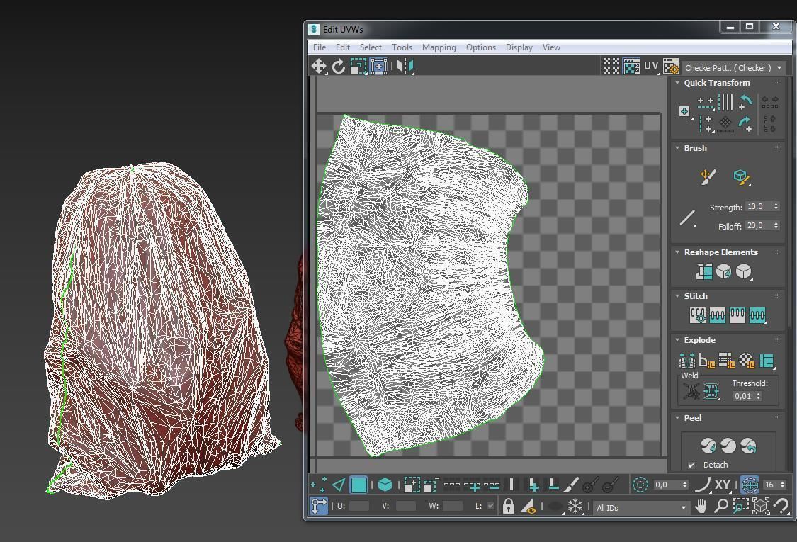 Garbage bag Low-poly 3D model_10