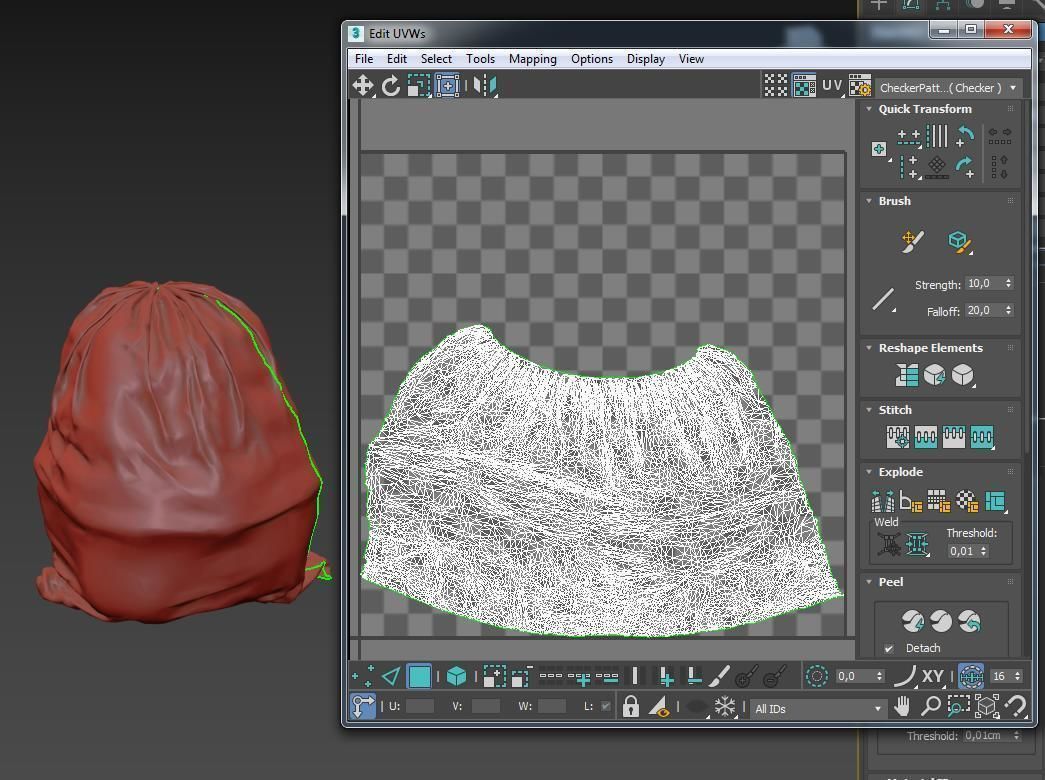 Garbage bag Low-poly 3D model_12