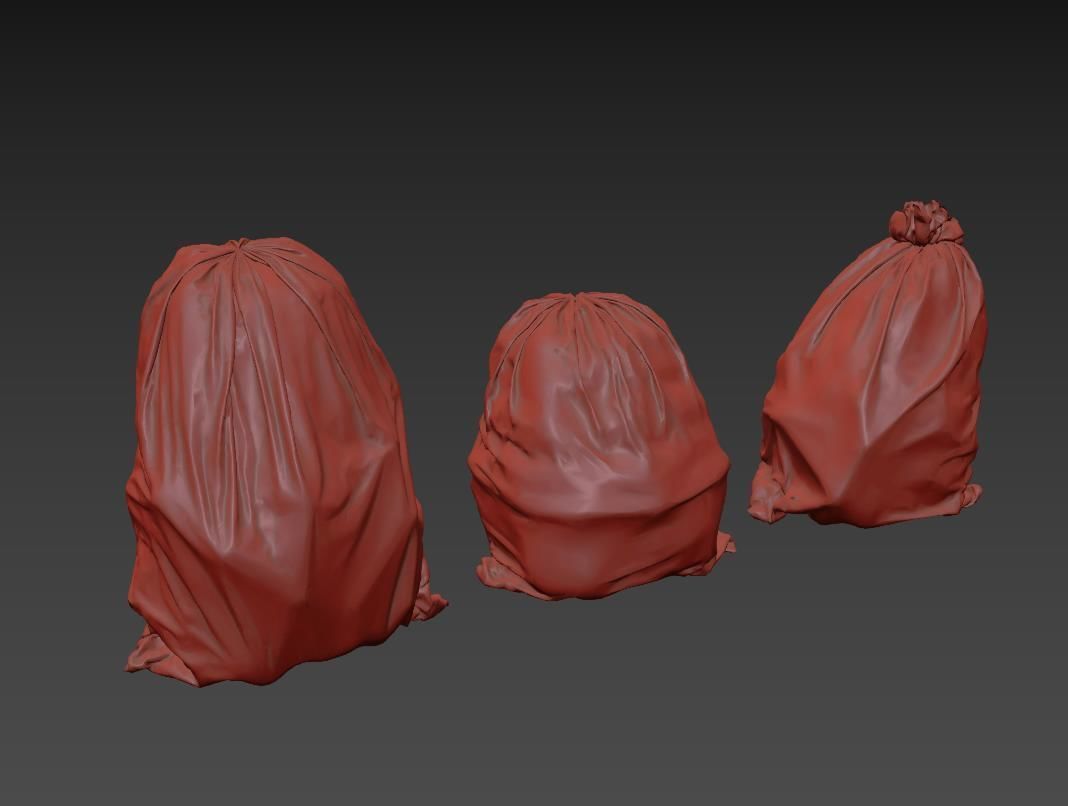 Garbage bag Low-poly 3D model_7