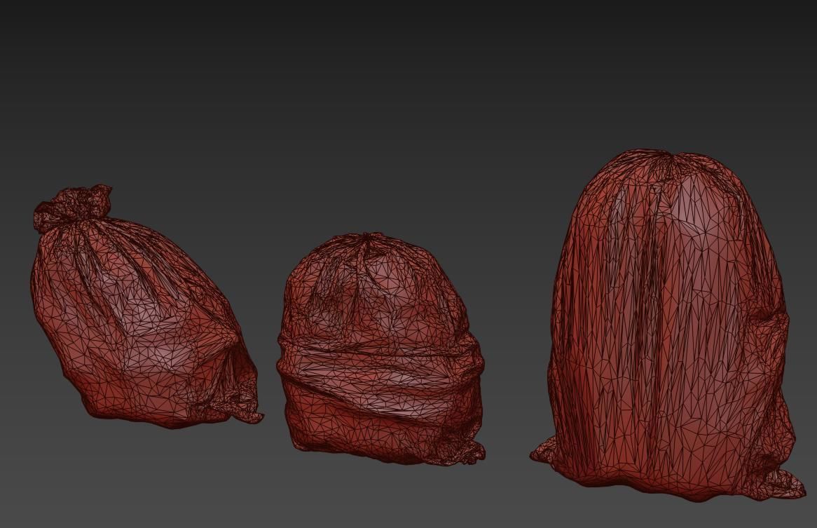 Garbage bag Low-poly 3D model_9