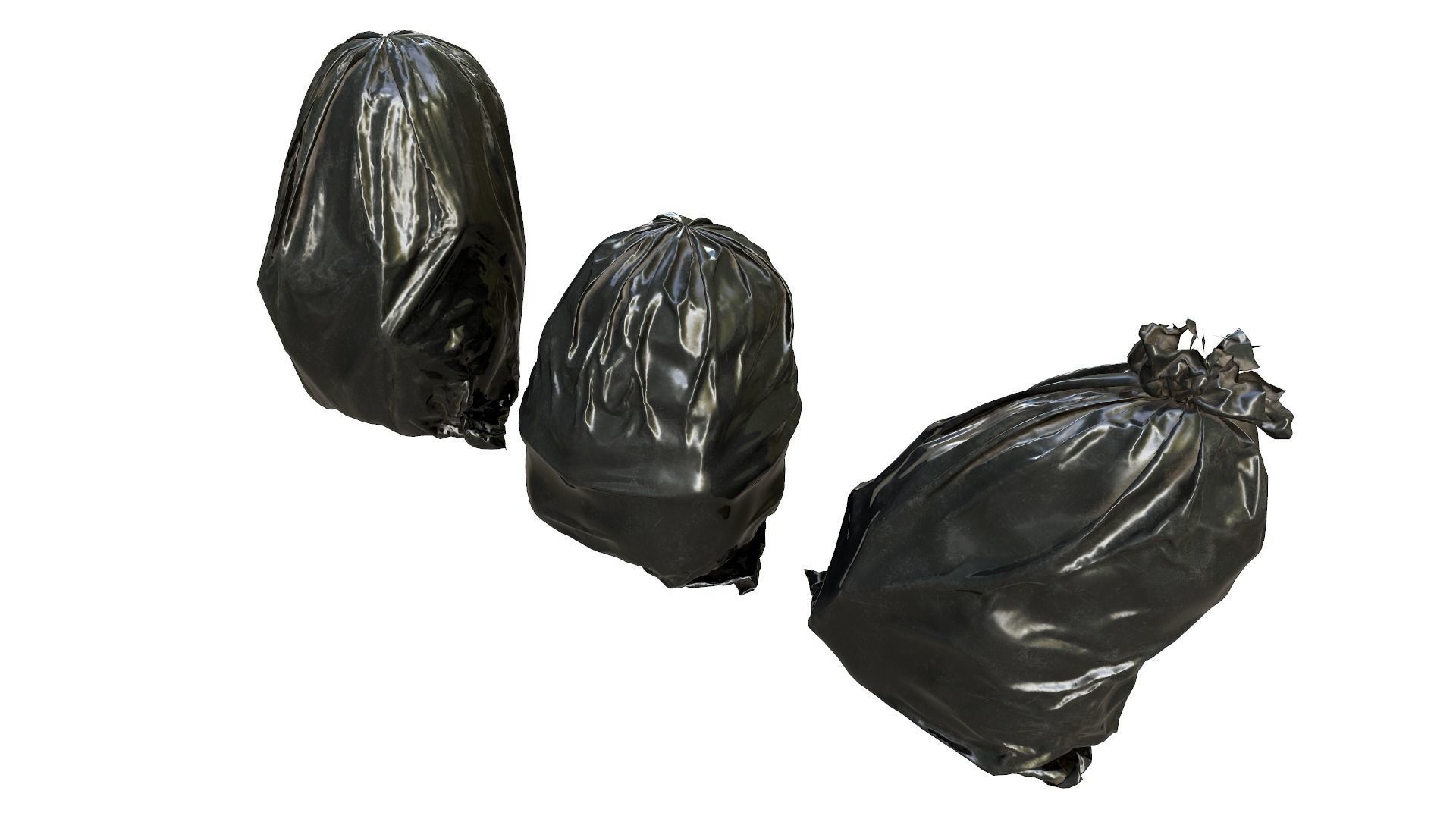 Garbage bag Low-poly 3D model_2