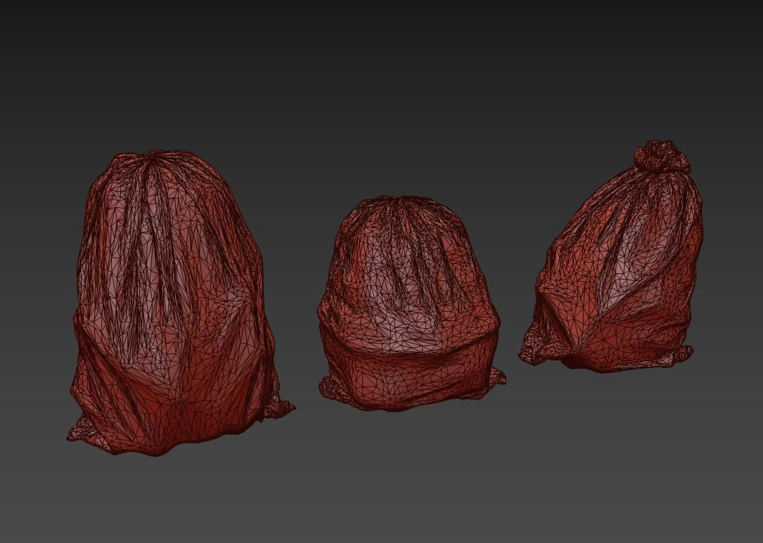 Garbage bag Low-poly 3D model_6