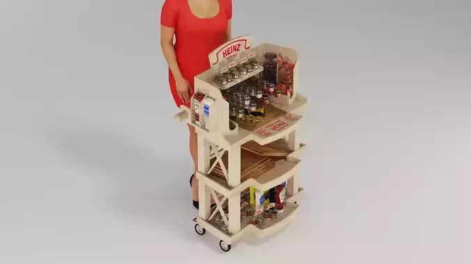 Heinz Food Trolley Sauce Pack Set Servant