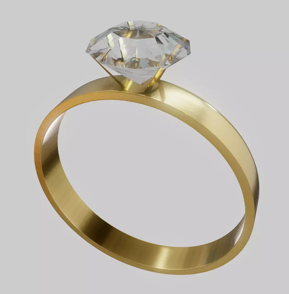 Wedding Ring Low-poly 3D model_0