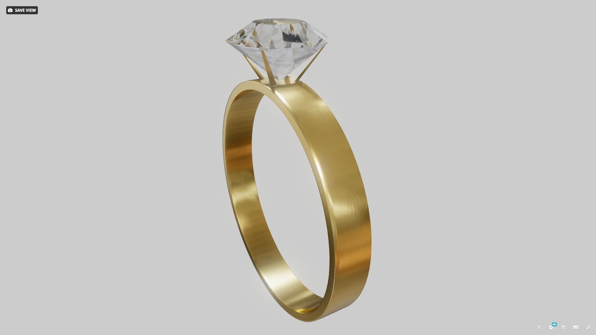 Wedding Ring Low-poly 3D model_5