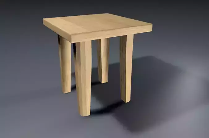 Stool wooden table with two legs