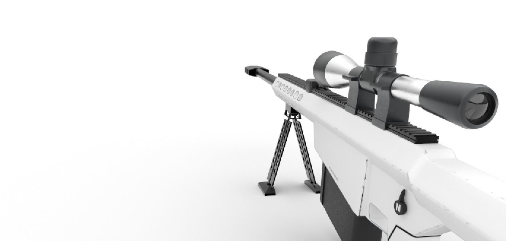 Barrett M82 Sniper Low-poly 3D model_27