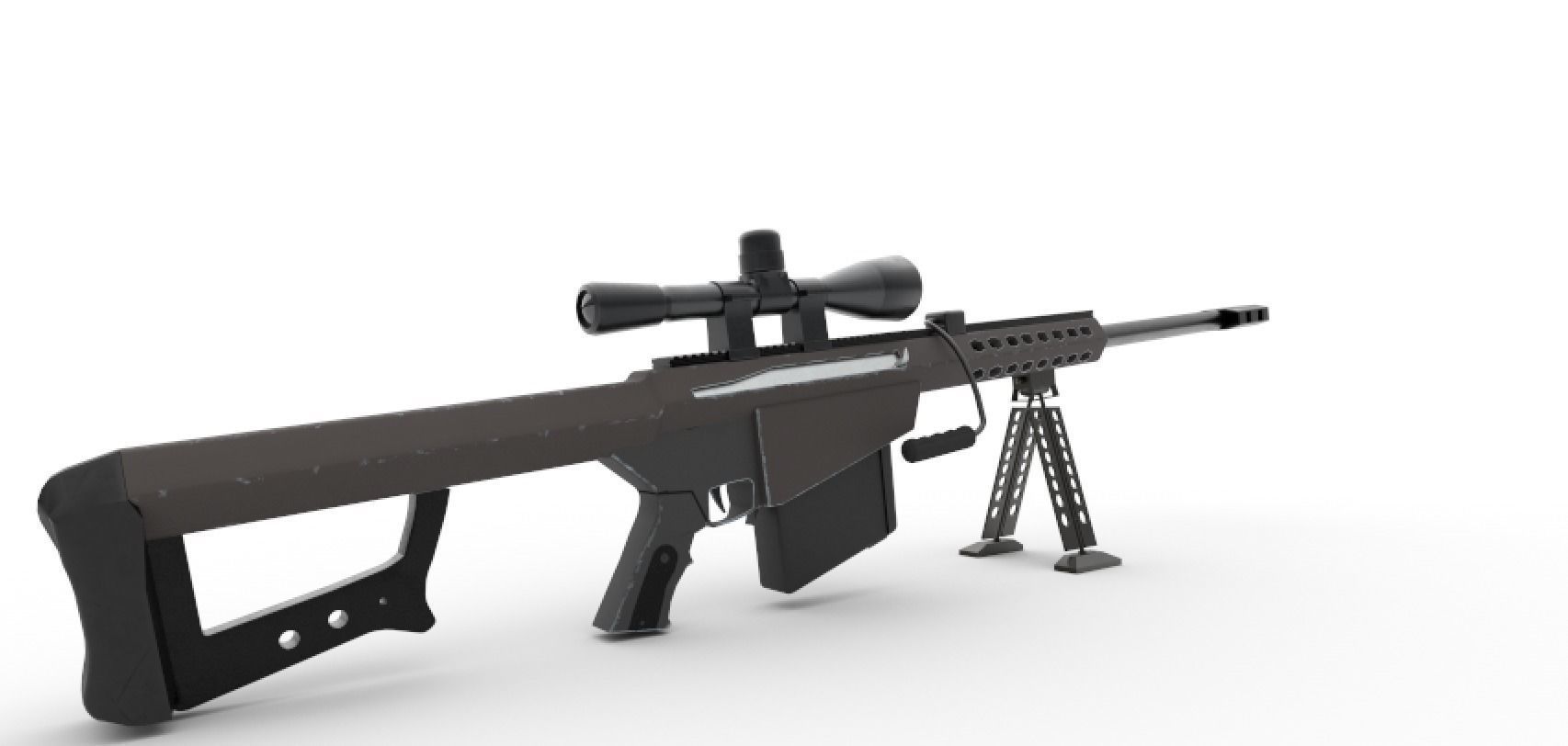 Barrett M82 Sniper Low-poly 3D model_3