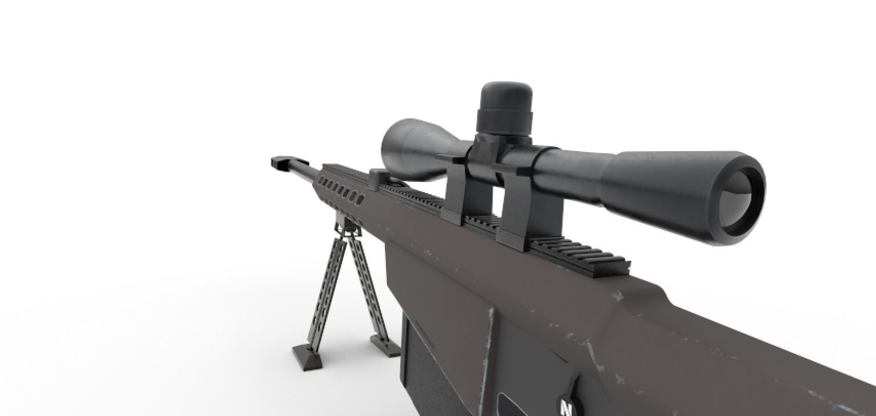 Barrett M82 Sniper Low-poly 3D model_5
