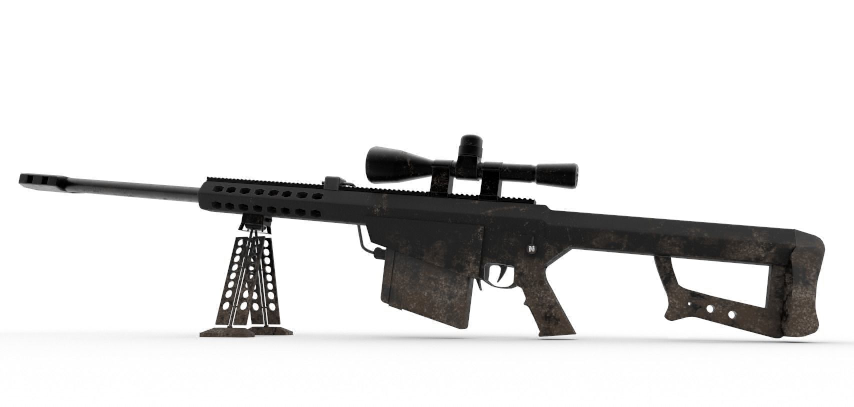Barrett M82 Sniper Low-poly 3D model_23