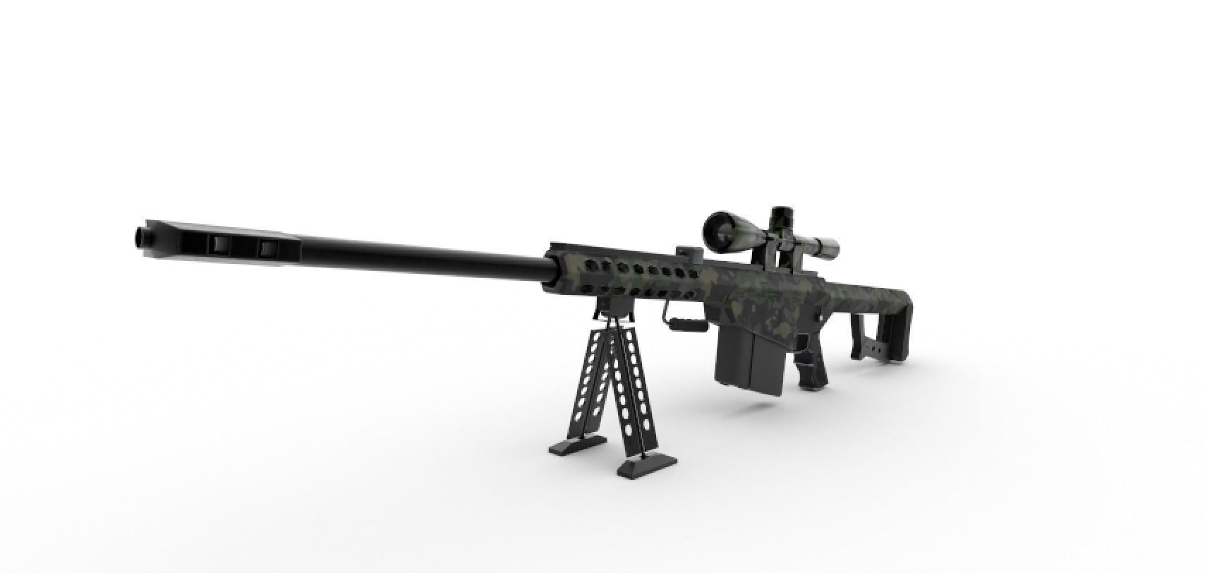 Barrett M82 Sniper Low-poly 3D model_28
