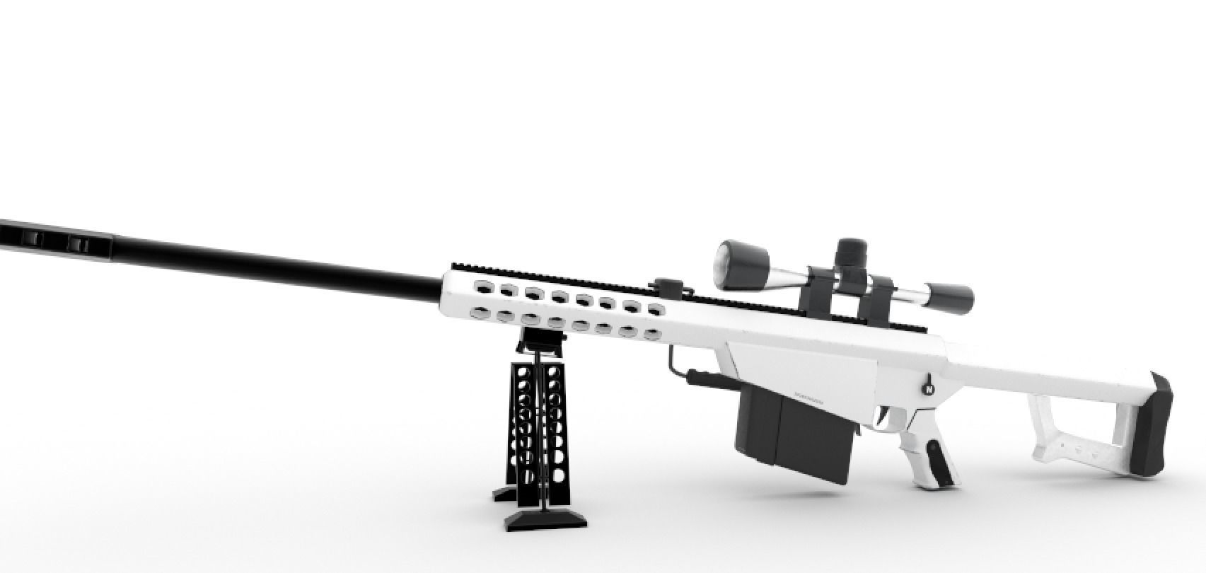 Barrett M82 Sniper Low-poly 3D model_26