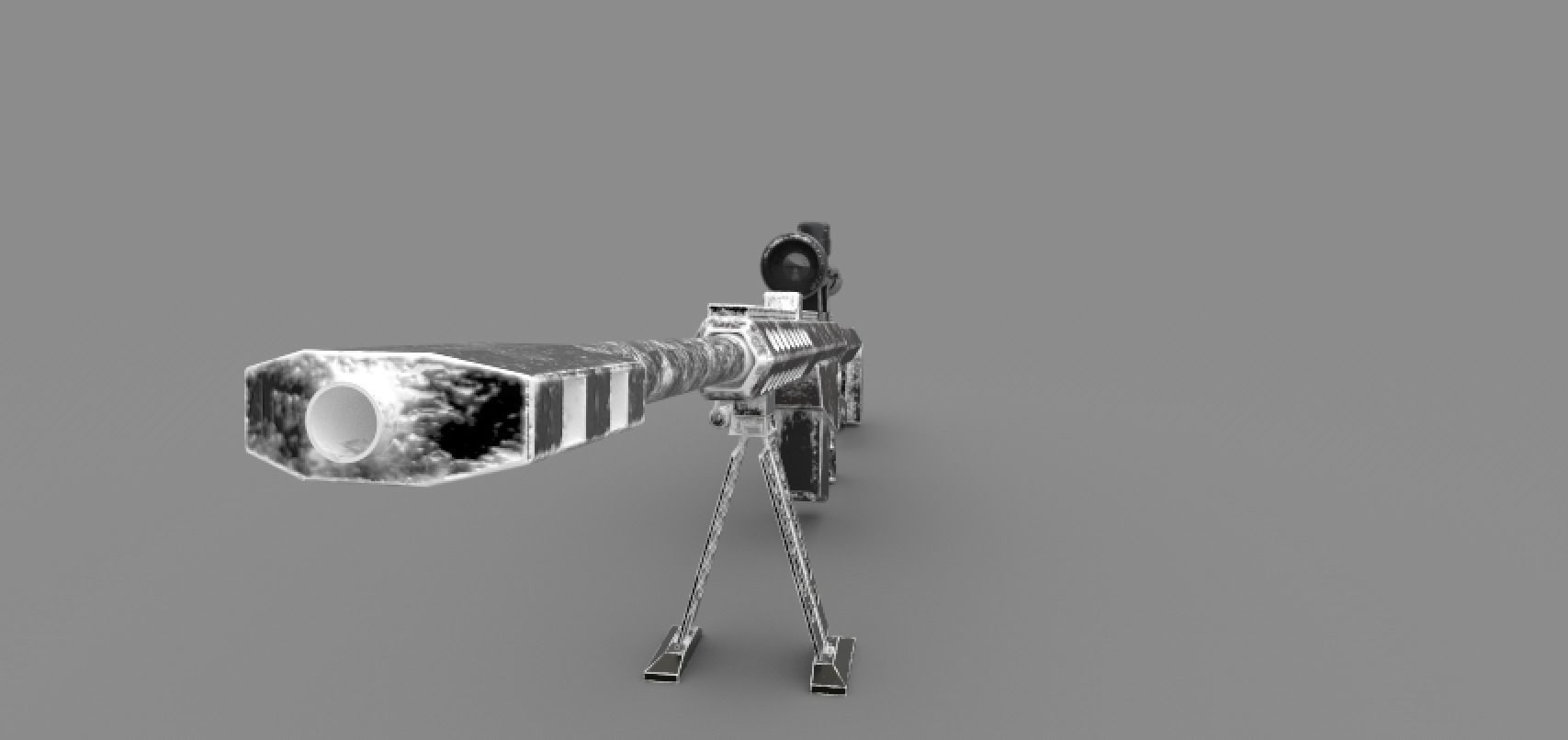 Barrett M82 Sniper Low-poly 3D model_17